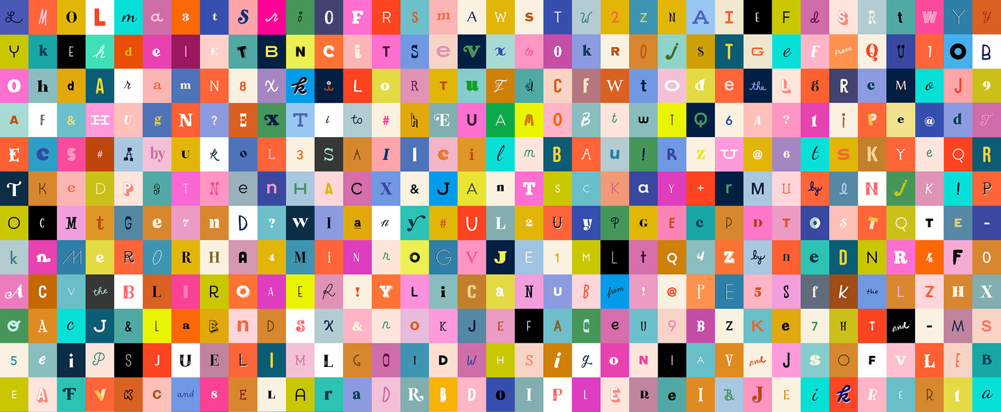 Selvedge Magic - the letters 1/2 yard piece