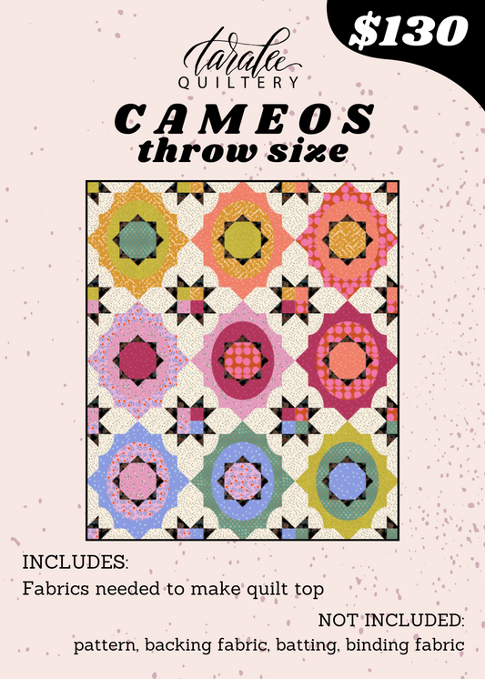 Cameos Kit - Throw Size (White with Black Stars Background)