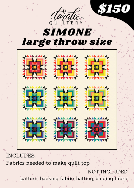 Simone Kit - Large Throw (White with Neon Yellow Lightning Background)