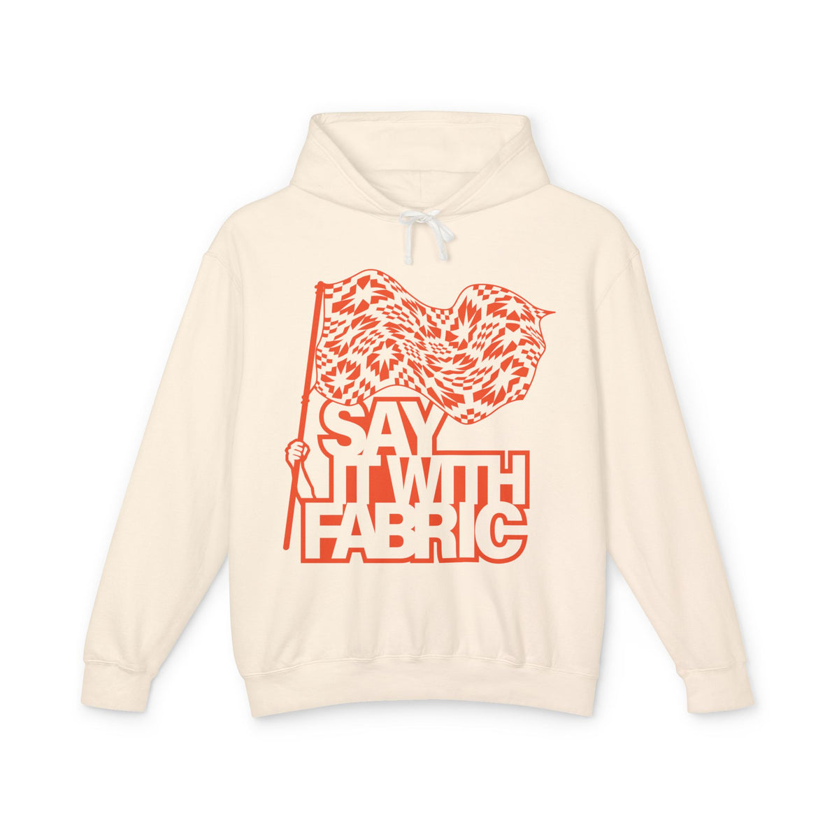 Say It With Fabric Hoodie (Cream with Orange)