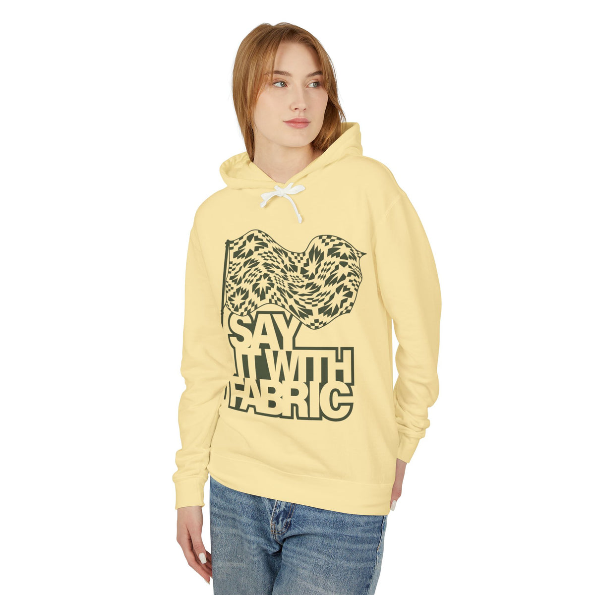 Say It With Fabric Hoodie (Various Colors with Green)