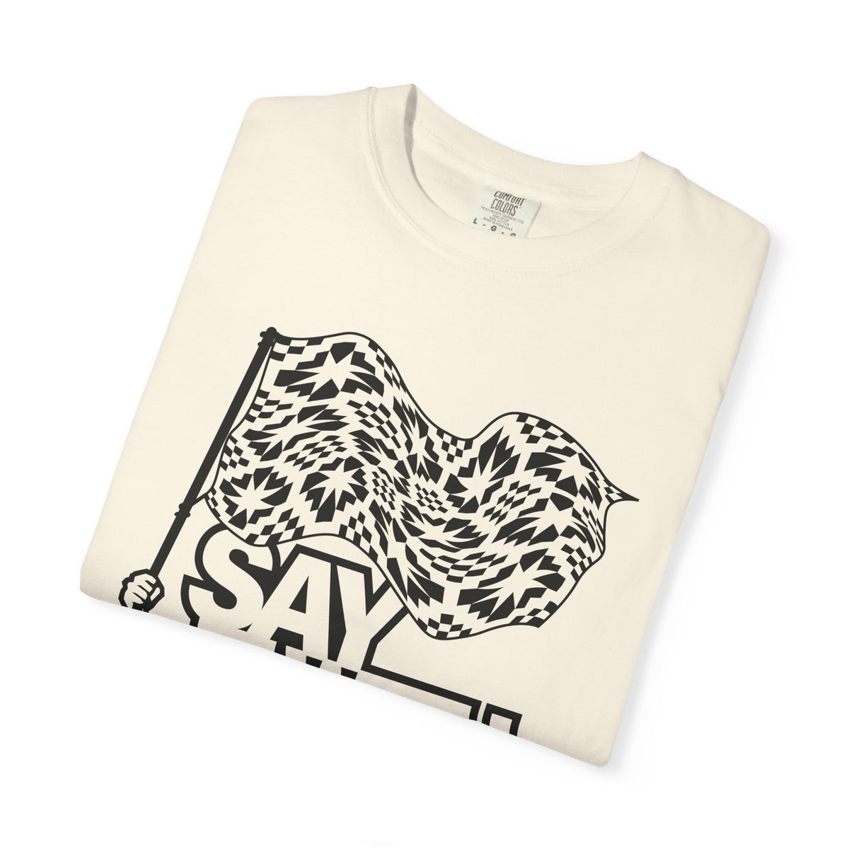 Say It With Fabric T‑Shirt (Cream with Black)