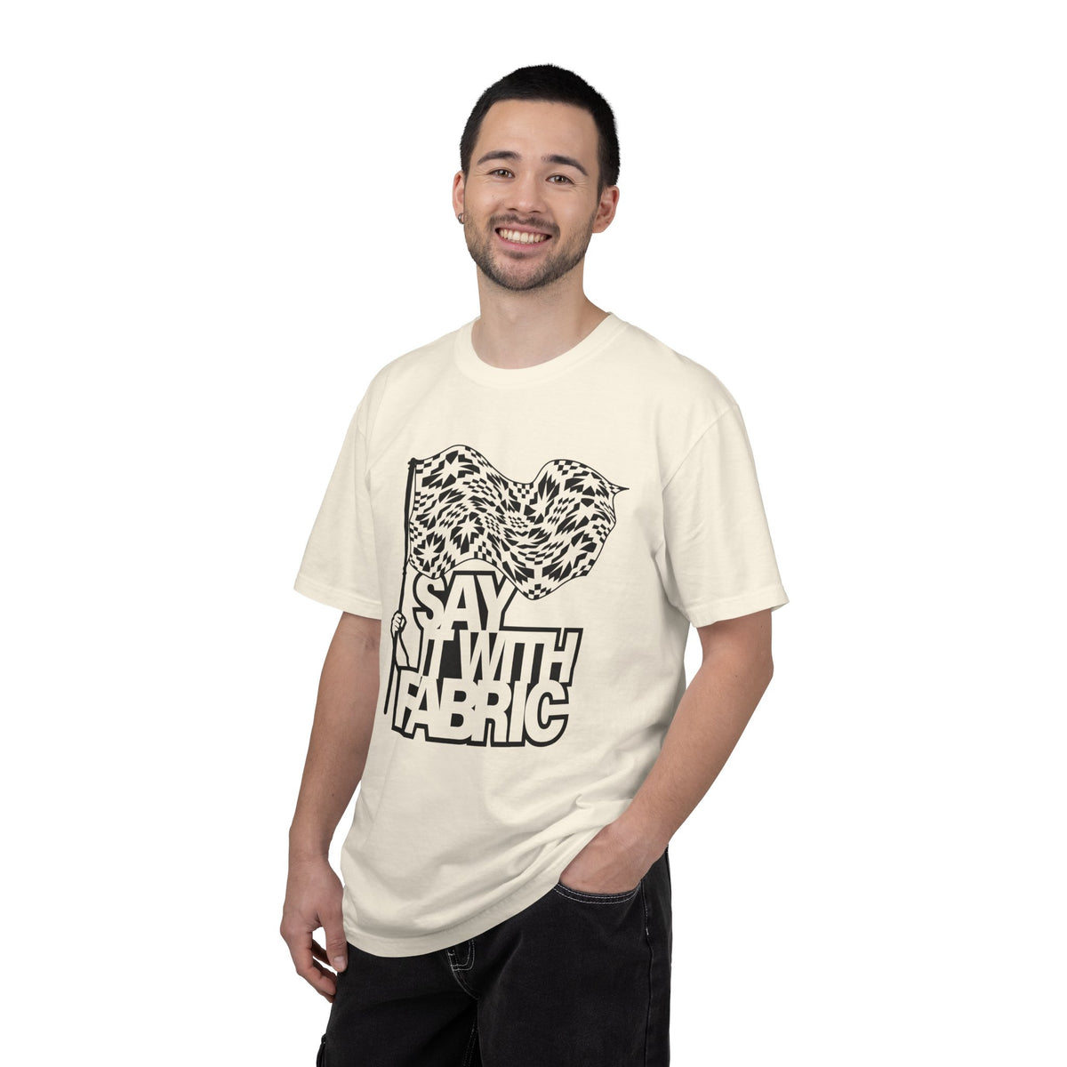 Say It With Fabric T‑Shirt (Cream with Black)