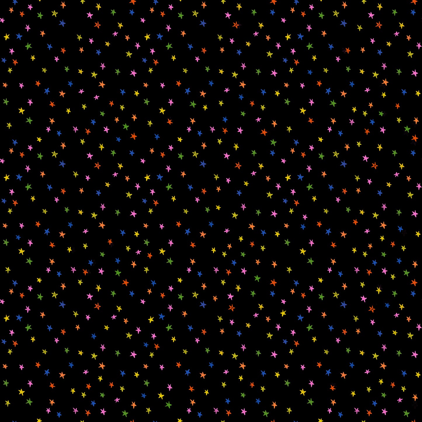 Starry Yardage - Black Vivid Rainbow Mini
