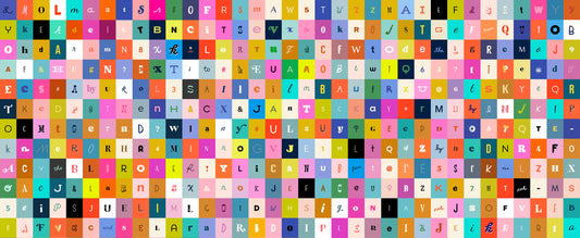 Selvedge Magic - the letters 1/2 yard piece