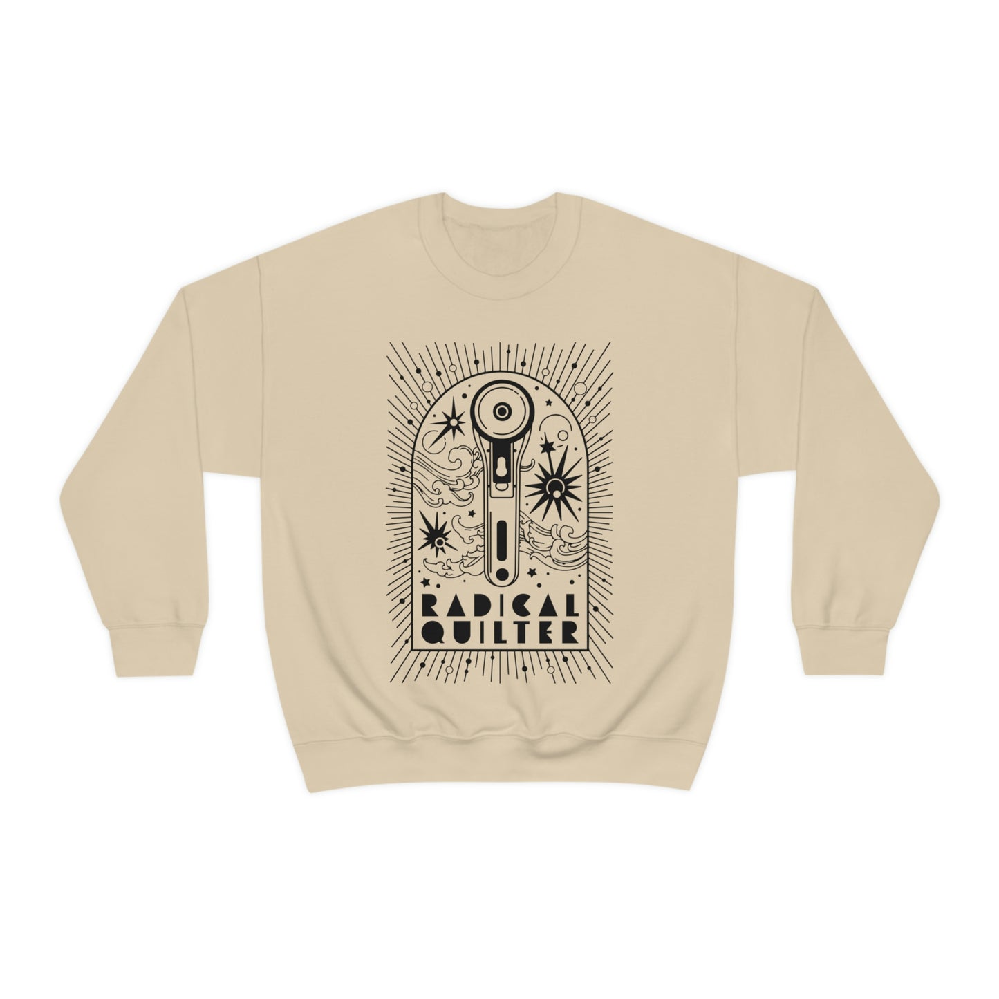 Radical Quilter Crewneck Sweatshirt (Black Design)