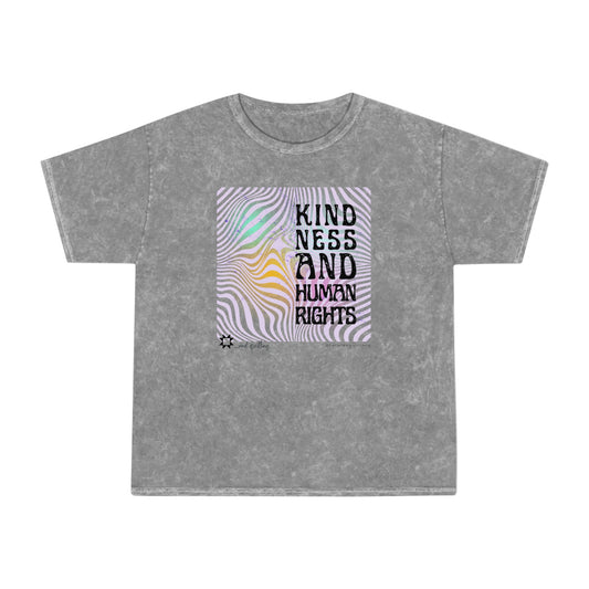 Kindness and Human Rights... and Quilting - Unisex Mineral Wash T-Shirt